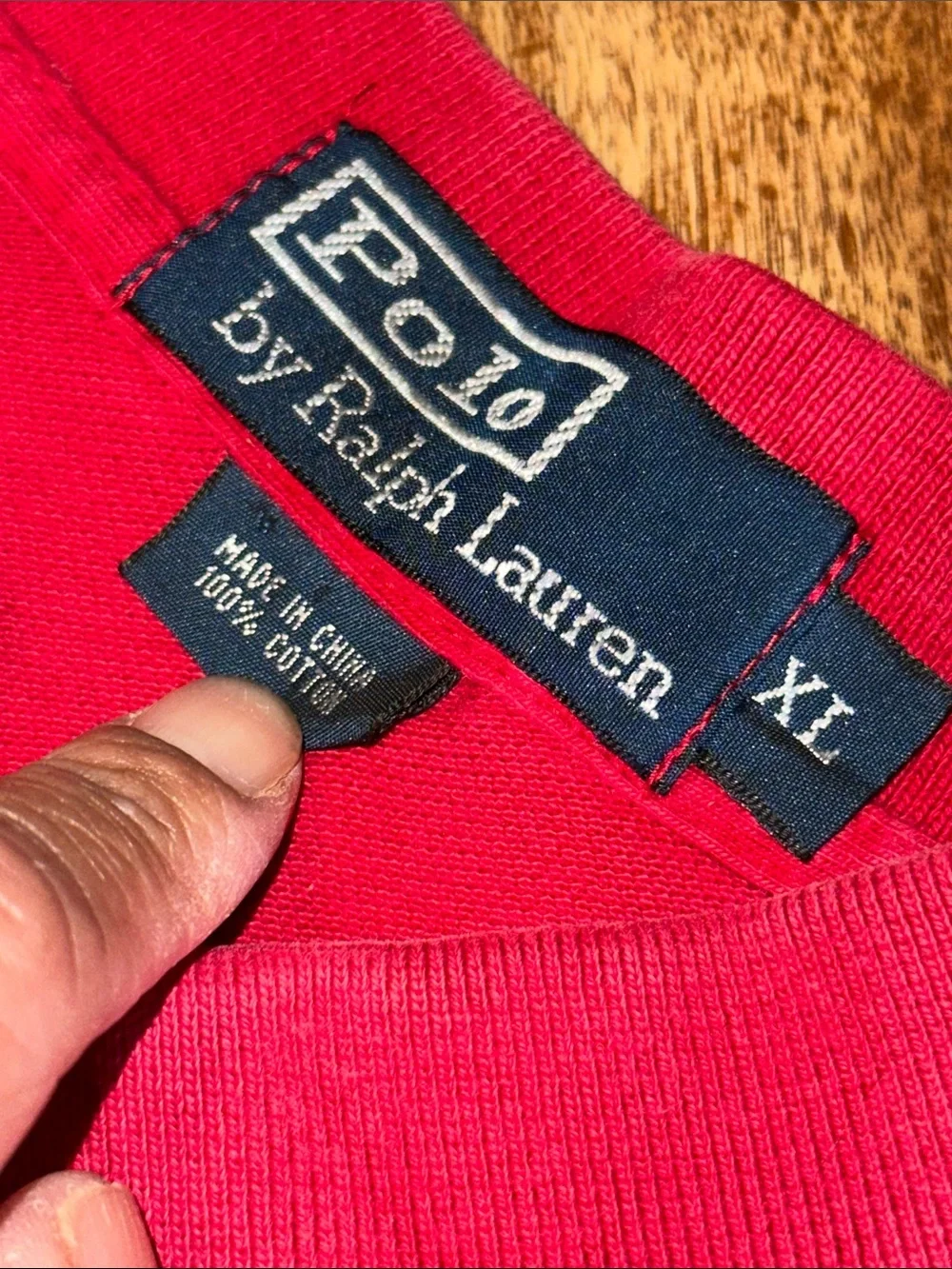 Ralph Lauren Red Polo with Navy and Yellow Stripes